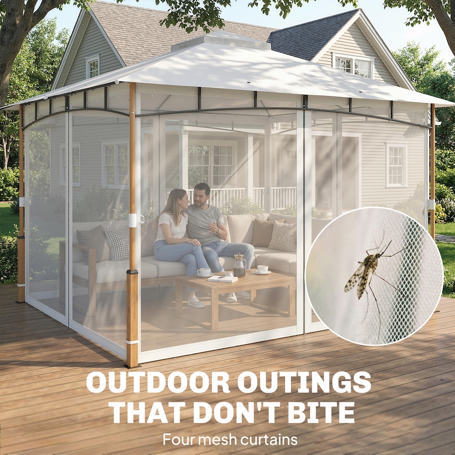 Image 980716_ALTMORE5.jpg, Product 980-716 / Price $279.99, Outsunny 10' x 12' Patio Gazebo, Double Roof Gazebo Canopy Shelter, Cream from Outsunny on TSC.ca's Home & Garden department