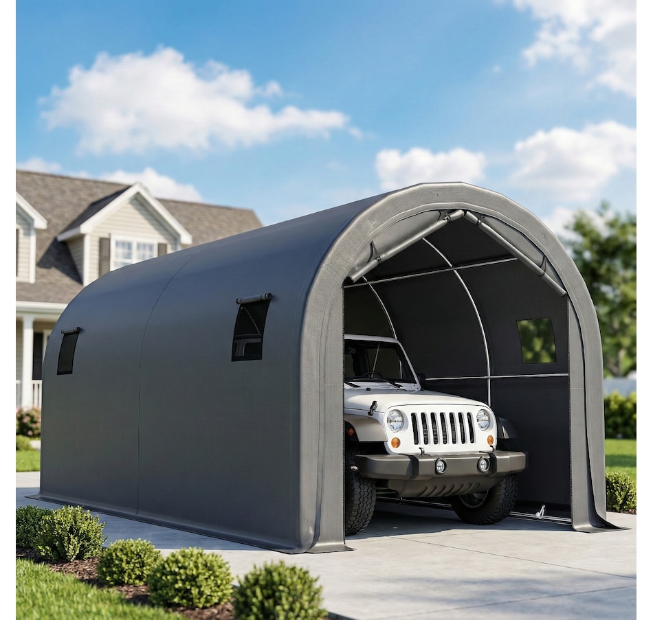 Image 980719_ALTMORE1.jpg, Product 980-719 / Price $429.99, Outsunny 10' x 19' Heavy Duty Carport, Portable Garage with Door, Windows from Outsunny on TSC.ca's Home & Garden department