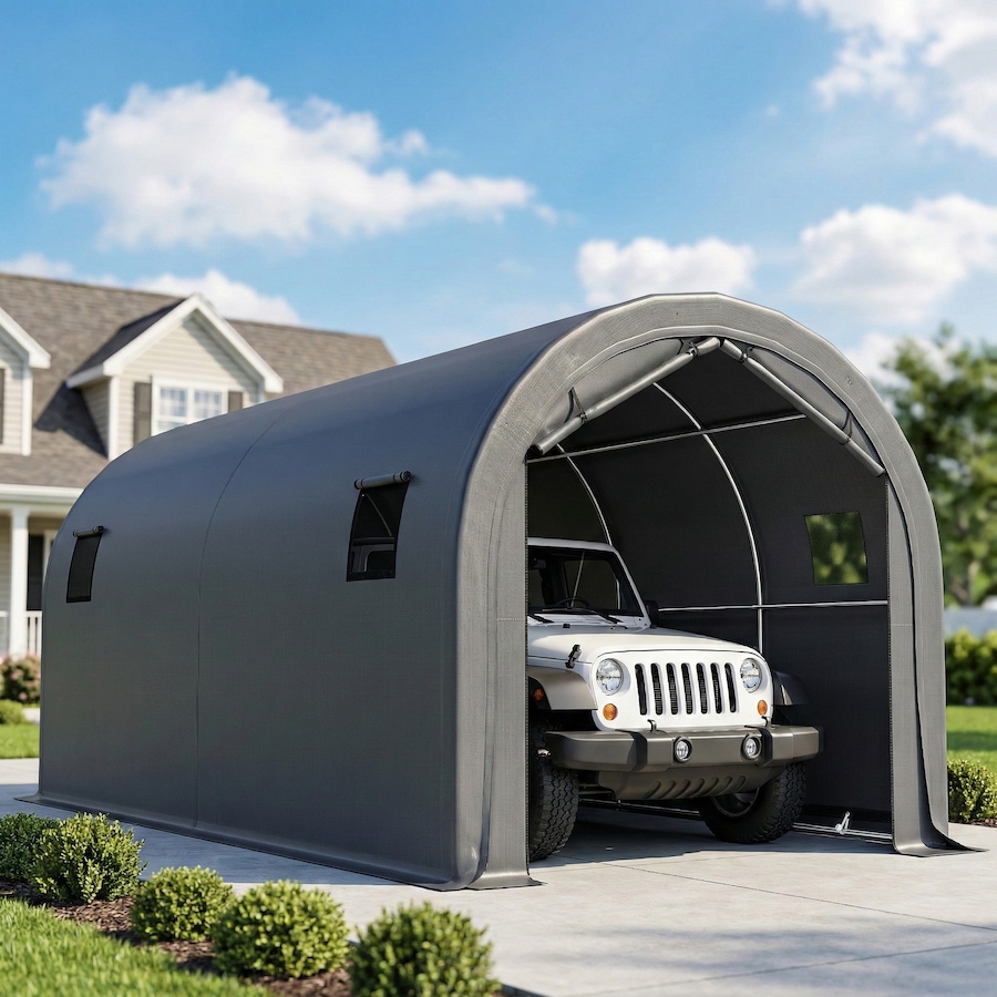 Image 980719_ALTMORE1.jpg, Product 980-719 / Price $389.99, Outsunny 10' x 19' Heavy Duty Carport, Portable Garage with Door, Windows from Outsunny on TSC.ca's Home & Garden department