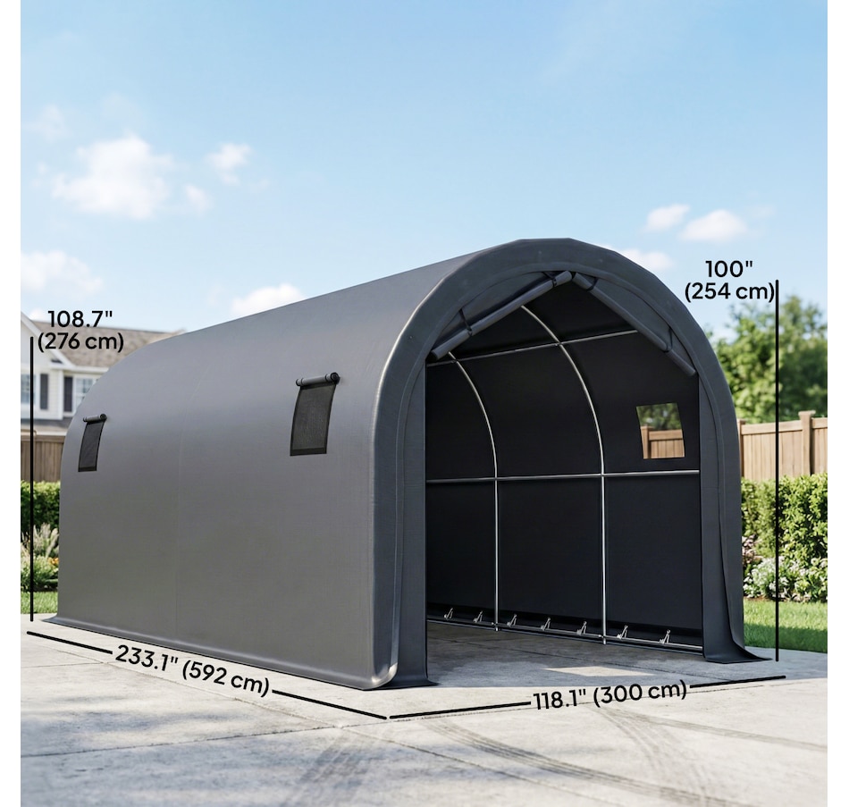 Image 980719_ALTMORE2.jpg, Product 980-719 / Price $429.99, Outsunny 10' x 19' Heavy Duty Carport, Portable Garage with Door, Windows from Outsunny on TSC.ca's Home & Garden department