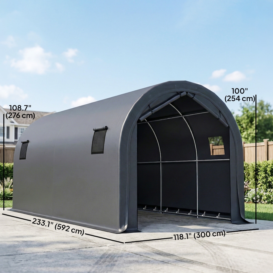 Image 980719_ALTMORE2.jpg, Product 980-719 / Price $389.99, Outsunny 10' x 19' Heavy Duty Carport, Portable Garage with Door, Windows from Outsunny on TSC.ca's Home & Garden department