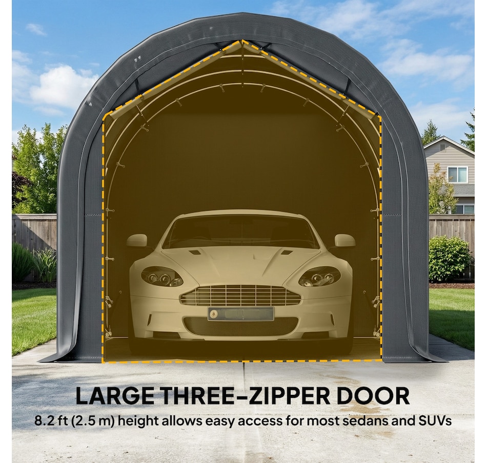 Image 980719_ALTMORE5.jpg, Product 980-719 / Price $429.99, Outsunny 10' x 19' Heavy Duty Carport, Portable Garage with Door, Windows from Outsunny on TSC.ca's Home & Garden department