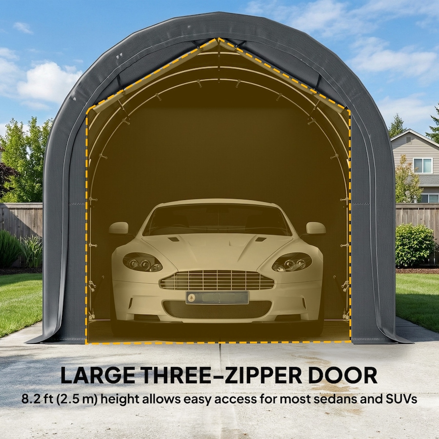Image 980719_ALTMORE5.jpg, Product 980-719 / Price $389.99, Outsunny 10' x 19' Heavy Duty Carport, Portable Garage with Door, Windows from Outsunny on TSC.ca's Home & Garden department