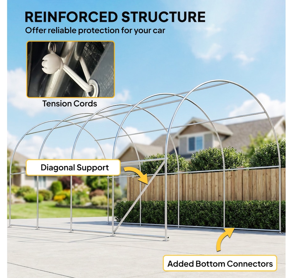 Image 980719_ALTMORE6.jpg, Product 980-719 / Price $429.99, Outsunny 10' x 19' Heavy Duty Carport, Portable Garage with Door, Windows from Outsunny on TSC.ca's Home & Garden department