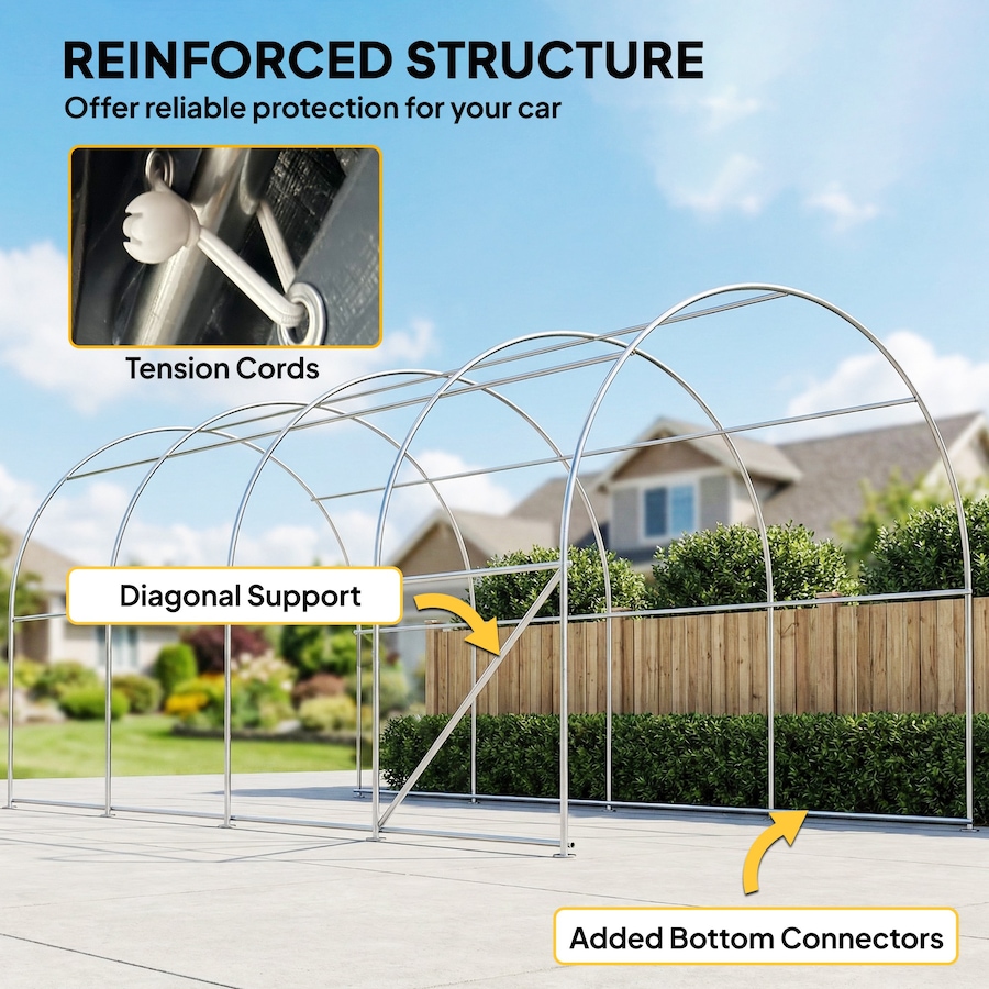 Image 980719_ALTMORE6.jpg, Product 980-719 / Price $389.99, Outsunny 10' x 19' Heavy Duty Carport, Portable Garage with Door, Windows from Outsunny on TSC.ca's Home & Garden department