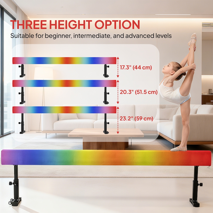 Image 980725_ALTMORE4.jpg, Product 980-725 / Price $104.99, Soozier Adjustable Balance Beam Gymnastics Beam with Wheels for 6+ Years from Soozier on TSC.ca's Health & Fitness department