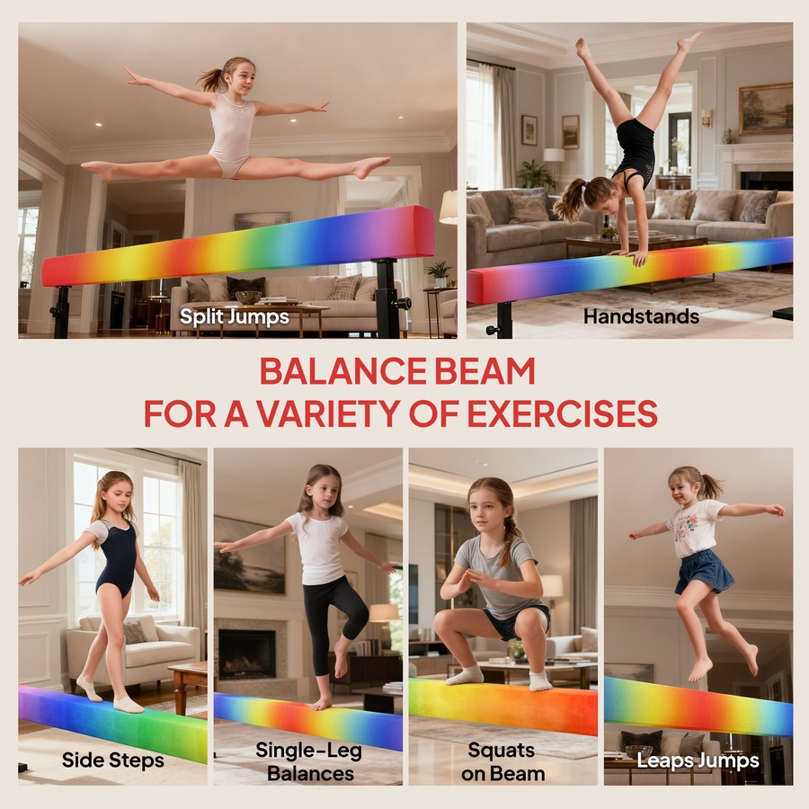 Image 980725_ALTMORE6.jpg, Product 980-725 / Price $104.99, Soozier Adjustable Balance Beam Gymnastics Beam with Wheels for 6+ Years from Soozier on TSC.ca's Health & Fitness department