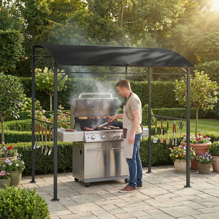 Image 980728_ALTMORE1.jpg, Product 980-728 / Price $139.99, Outsunny 7' x 5' BBQ Grill Gazebo Tent with Steel Frame Hooks from Outsunny on TSC.ca's Home & Garden department