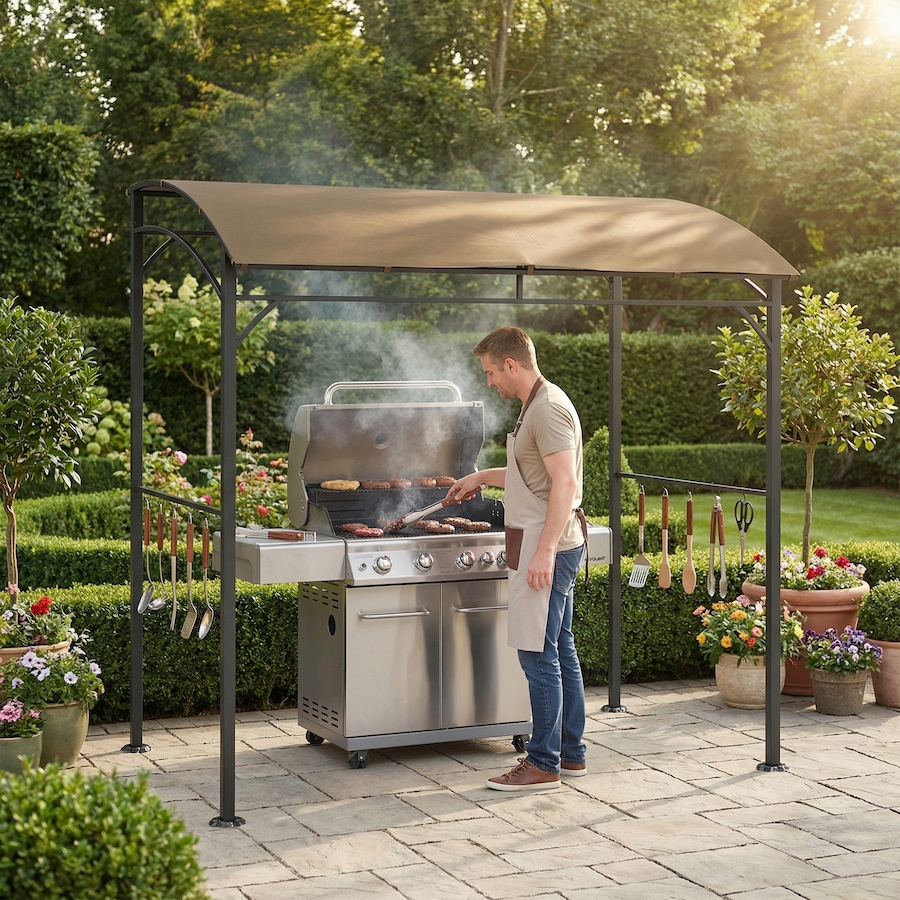 Image 980728_ALTMORE10.jpg, Product 980-728 / Price $139.99, Outsunny 7' x 5' BBQ Grill Gazebo Tent with Steel Frame Hooks from Outsunny on TSC.ca's Home & Garden department
