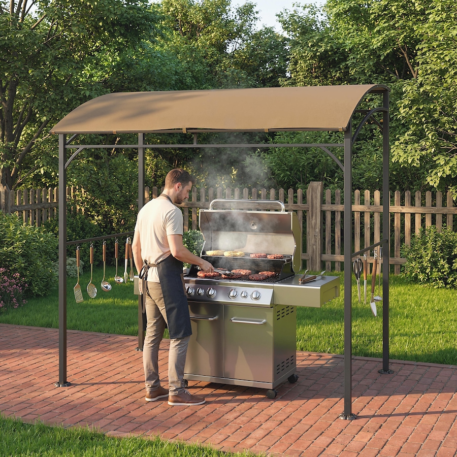 Image 980728_ALTMORE14.jpg, Product 980-728 / Price $139.99, Outsunny 7' x 5' BBQ Grill Gazebo Tent with Steel Frame Hooks from Outsunny on TSC.ca's Home & Garden department