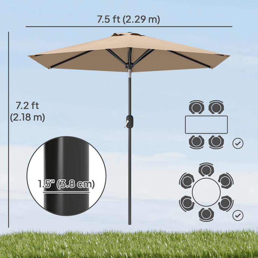 Image 980732_ALTMORE11.jpg, Product 980-732 / Price $64.99, Outsunny Patio Sun Umbrella, Outdoor Parasol with 6 Ribs from Outsunny on TSC.ca's Home & Garden department