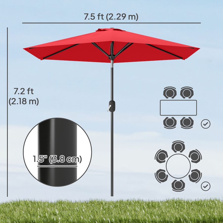 Image 980732_ALTMORE19.jpg, Product 980-732 / Price $64.99, Outsunny Patio Sun Umbrella, Outdoor Parasol with 6 Ribs from Outsunny on TSC.ca's Home & Garden department