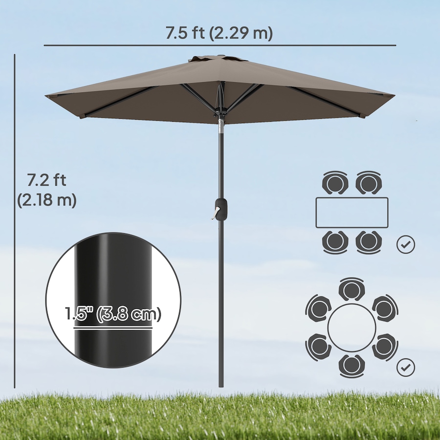 Image 980732_ALTMORE2.jpg, Product 980-732 / Price $64.99, Outsunny Patio Sun Umbrella, Outdoor Parasol with 6 Ribs from Outsunny on TSC.ca's Home & Garden department