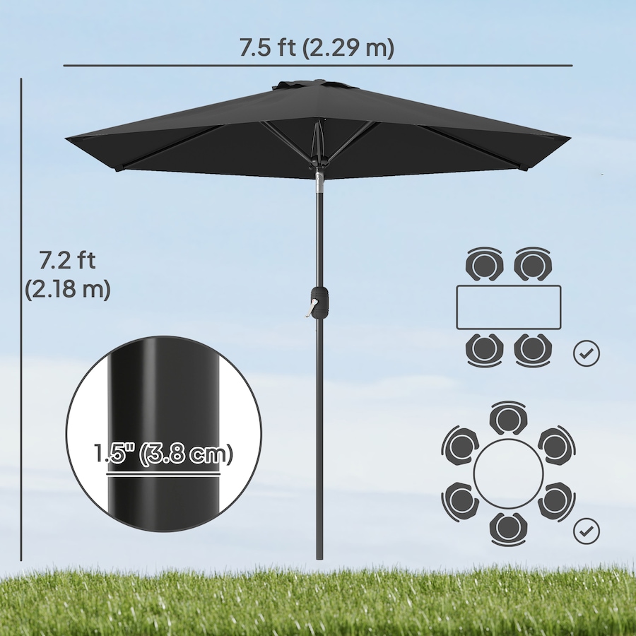 Image 980732_ALTMORE35.jpg, Product 980-732 / Price $64.99, Outsunny Patio Sun Umbrella, Outdoor Parasol with 6 Ribs from Outsunny on TSC.ca's Home & Garden department