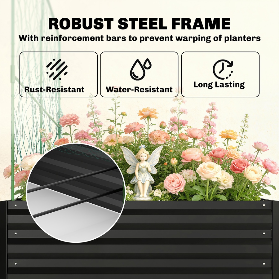 Image 980735_ALTMORE14.jpg, Product 980-735 / Price $149.99 - $159.00, Outsunny 9.8 x 5.9 x 7.5 ft Galvanized Raised Garden Bed with Trellis from Outsunny on TSC.ca's Home & Garden department