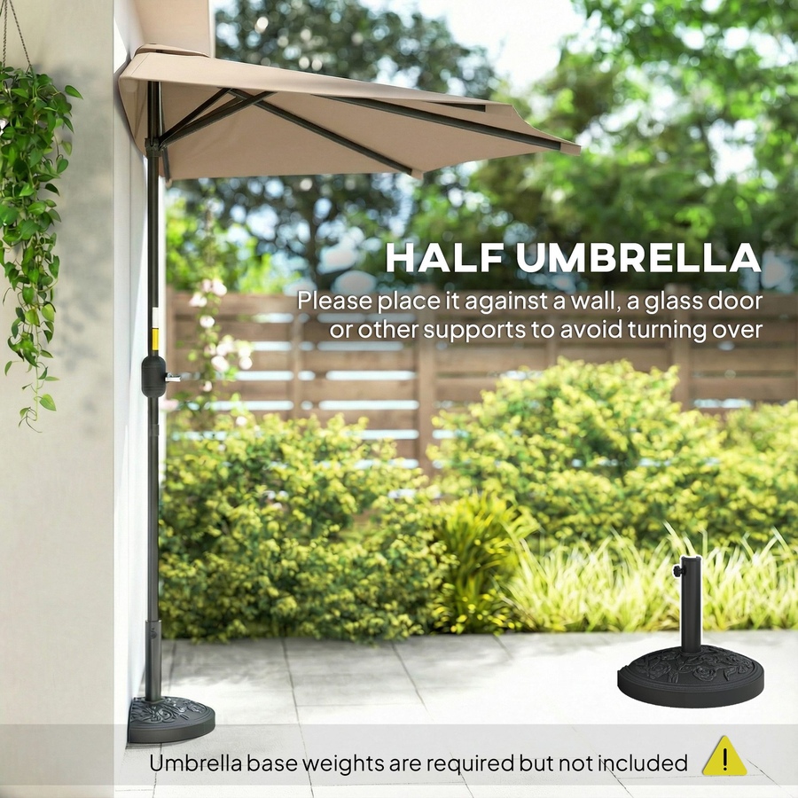 Image 980736_ALTMORE15.jpg, Product 980-736 / Price $59.99, Outsunny 9.8ft Half Umbrella Patio Parasol Sun Shade, Crank Handle from Outsunny on TSC.ca's Home & Garden department