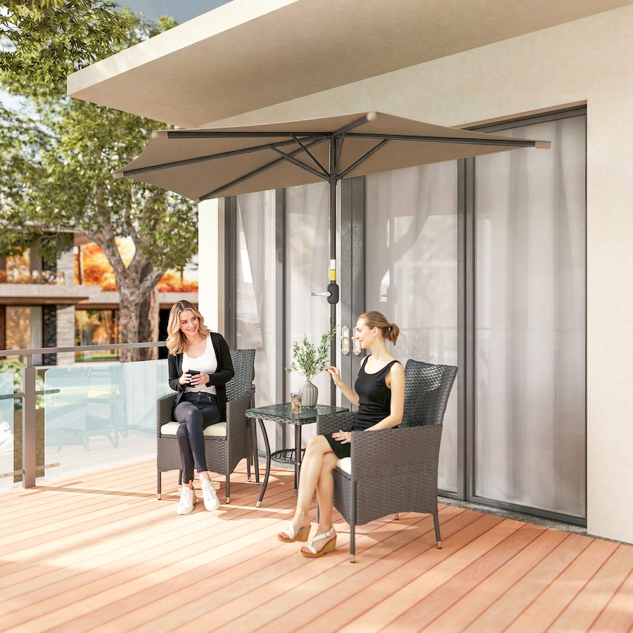 Image 980736_ALTMORE16.jpg, Product 980-736 / Price $59.99, Outsunny 9.8ft Half Umbrella Patio Parasol Sun Shade, Crank Handle from Outsunny on TSC.ca's Home & Garden department