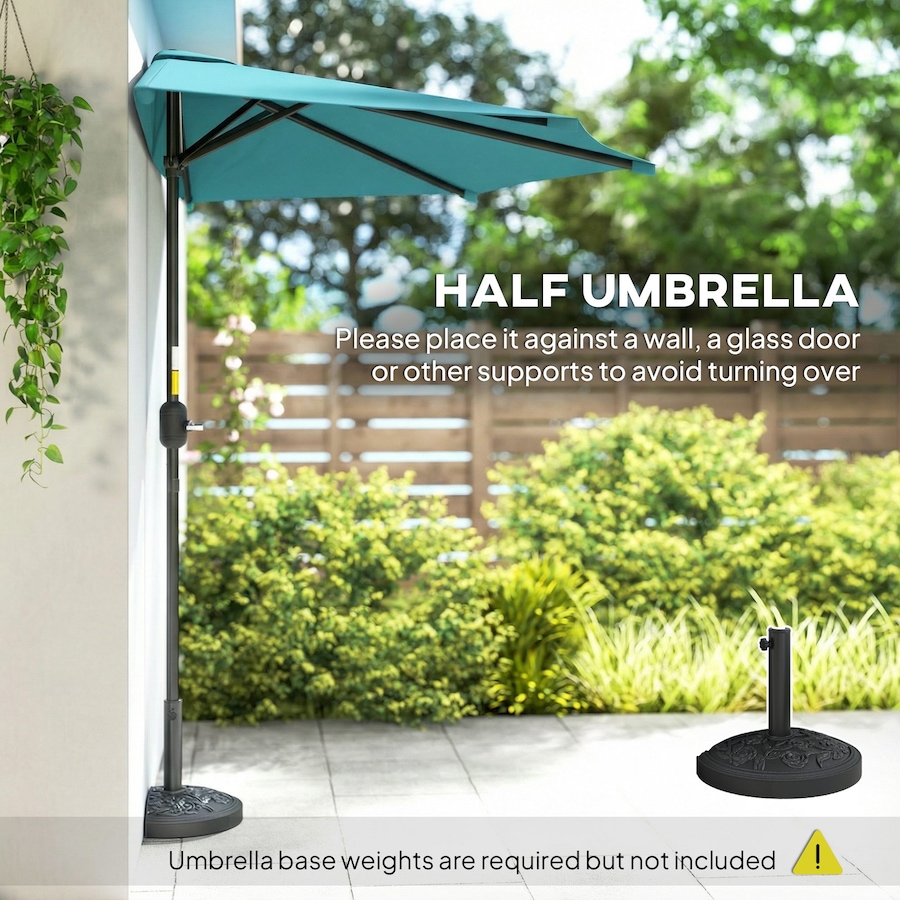 Image 980736_ALTMORE23.jpg, Product 980-736 / Price $59.99, Outsunny 9.8ft Half Umbrella Patio Parasol Sun Shade, Crank Handle from Outsunny on TSC.ca's Home & Garden department