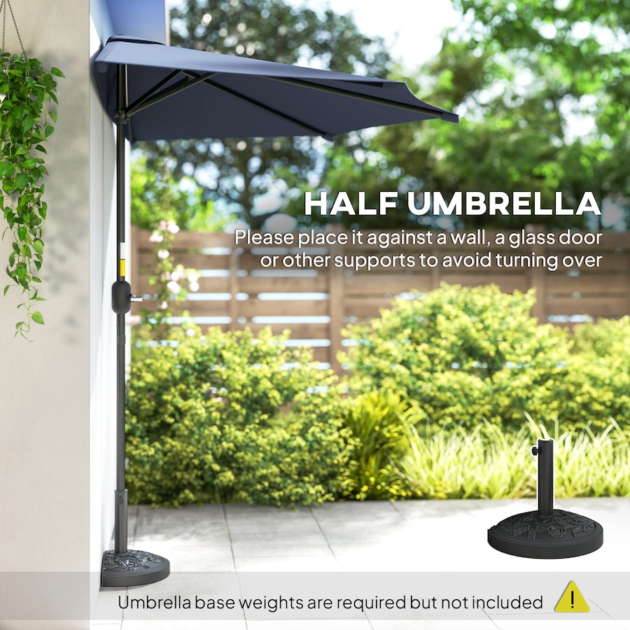 Image 980736_ALTMORE6.jpg, Product 980-736 / Price $59.99, Outsunny 9.8ft Half Umbrella Patio Parasol Sun Shade, Crank Handle from Outsunny on TSC.ca's Home & Garden department
