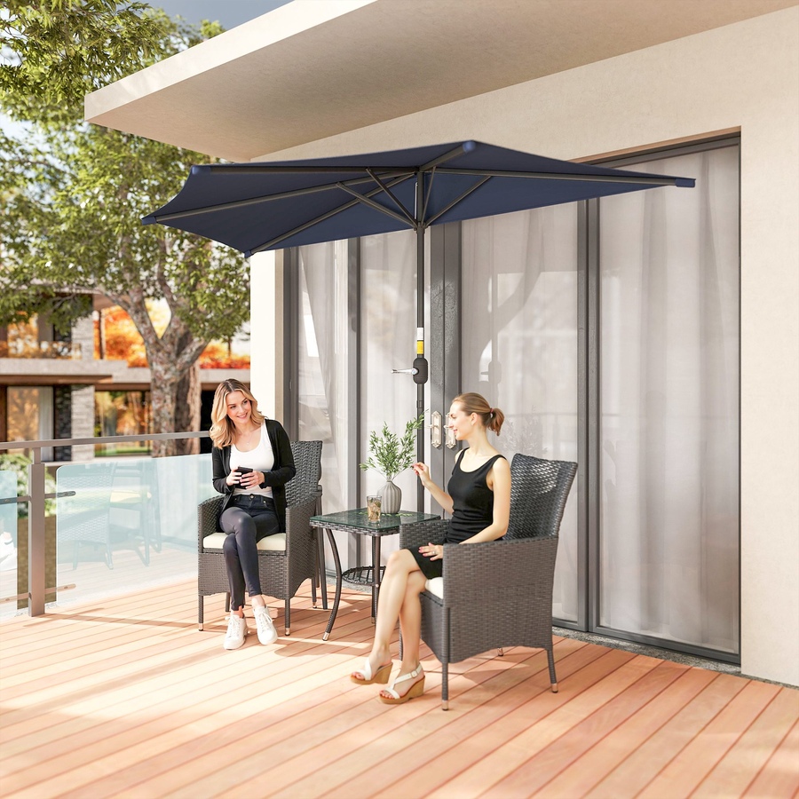 Image 980736_ALTMORE7.jpg, Product 980-736 / Price $59.99, Outsunny 9.8ft Half Umbrella Patio Parasol Sun Shade, Crank Handle from Outsunny on TSC.ca's Home & Garden department