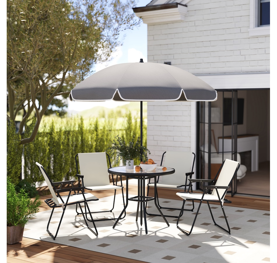 Image 980739_ALTMORE1.jpg, Product 980-739 / Price $199.99 - $209.99, Outsunny Patio Dining Set with Umbrella, Folding Outdoor Patio Set from Outsunny on TSC.ca's Home & Garden department