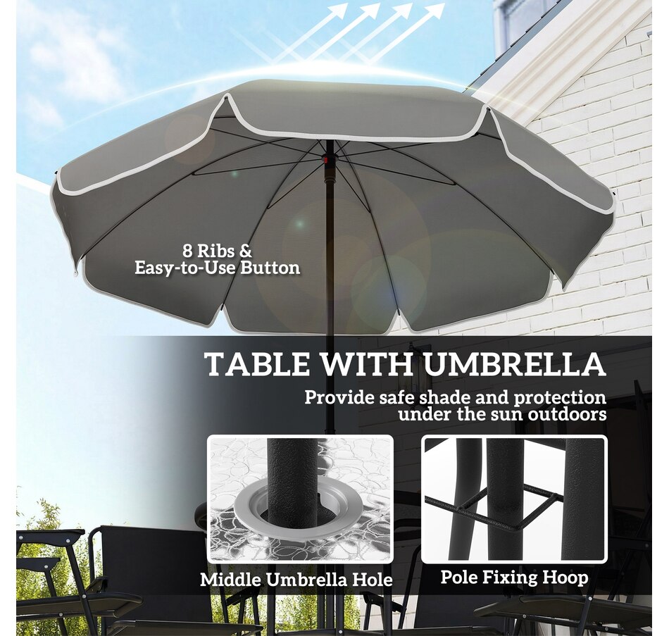 Image 980739_ALTMORE12.jpg, Product 980-739 / Price $199.99 - $209.99, Outsunny Patio Dining Set with Umbrella, Folding Outdoor Patio Set from Outsunny on TSC.ca's Home & Garden department