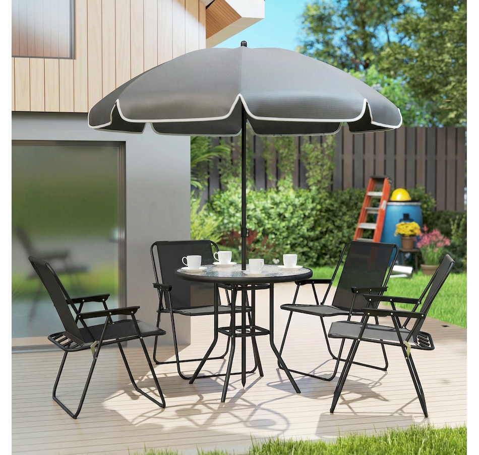 Image 980739_ALTMORE16.jpg, Product 980-739 / Price $199.99 - $209.99, Outsunny Patio Dining Set with Umbrella, Folding Outdoor Patio Set from Outsunny on TSC.ca's Home & Garden department