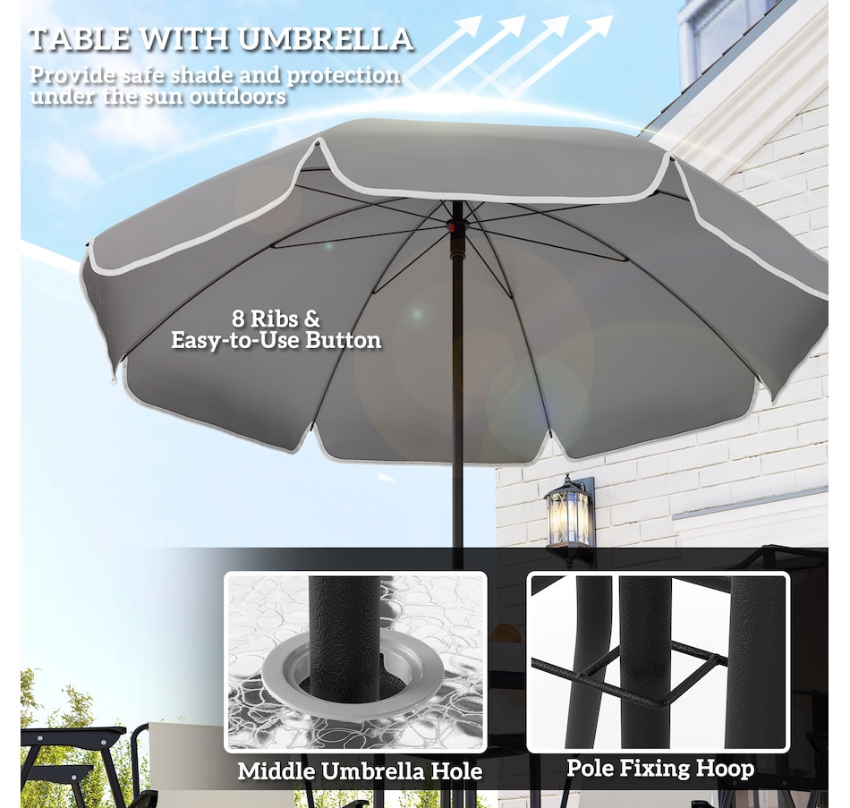 Image 980739_ALTMORE3.jpg, Product 980-739 / Price $199.99 - $209.99, Outsunny Patio Dining Set with Umbrella, Folding Outdoor Patio Set from Outsunny on TSC.ca's Home & Garden department