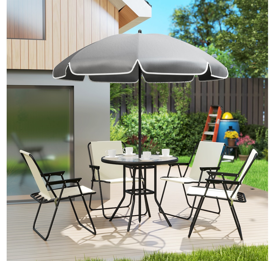 Image 980739_ALTMORE8.jpg, Product 980-739 / Price $199.99 - $209.99, Outsunny Patio Dining Set with Umbrella, Folding Outdoor Patio Set from Outsunny on TSC.ca's Home & Garden department