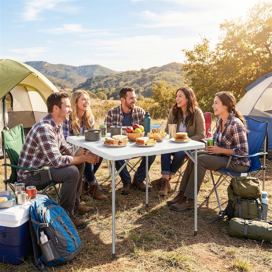Image 980741_ALTMORE1.jpg, Product 980-741 / Price $74.99, Outsunny Folding Picnic Table 34" x 34" Indoor Outdoor Use from Outsunny on TSC.ca's Health & Fitness department