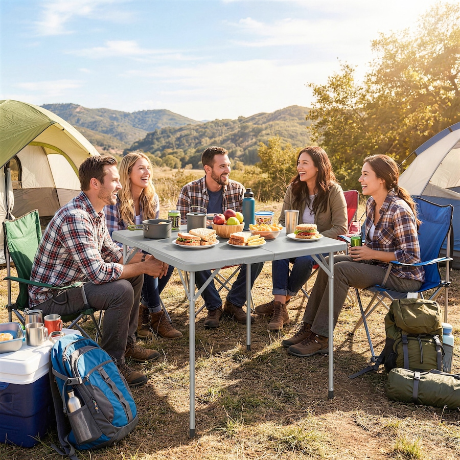 Image 980741_ALTMORE10.jpg, Product 980-741 / Price $74.99, Outsunny Folding Picnic Table 34" x 34" Indoor Outdoor Use from Outsunny on TSC.ca's Health & Fitness department