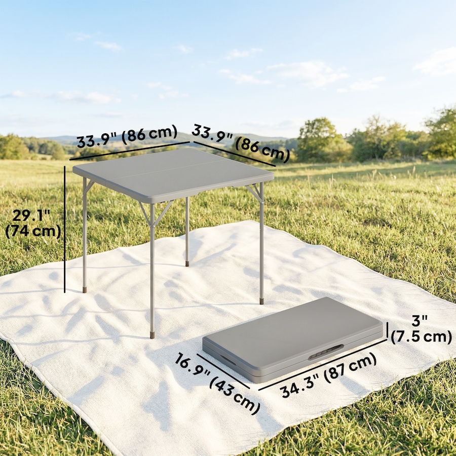 Image 980741_ALTMORE11.jpg, Product 980-741 / Price $74.99, Outsunny Folding Picnic Table 34" x 34" Indoor Outdoor Use from Outsunny on TSC.ca's Health & Fitness department