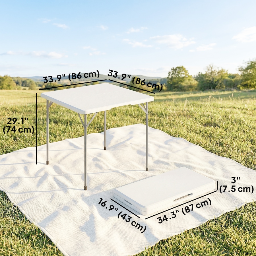 Image 980741_ALTMORE2.jpg, Product 980-741 / Price $74.99, Outsunny Folding Picnic Table 34" x 34" Indoor Outdoor Use from Outsunny on TSC.ca's Health & Fitness department