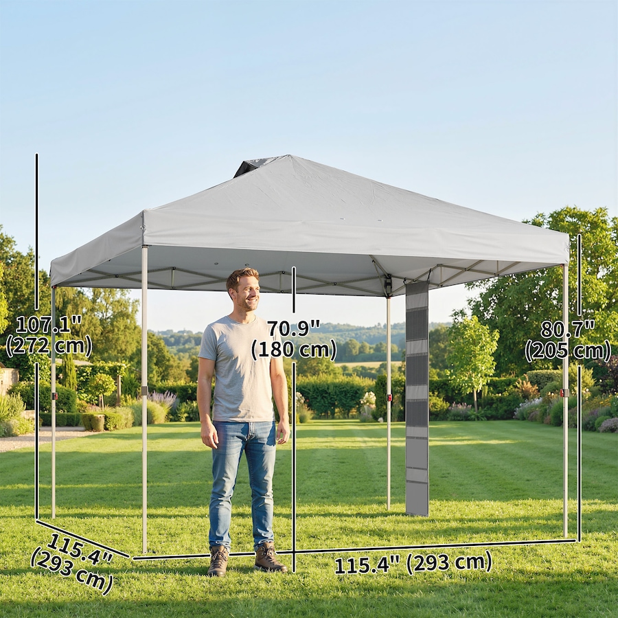 Image 980743_ALTMORE11.jpg, Product 980-743 / Price $129.99, Outsunny 9.6 x 9.6 ft Pop Up Canopy Tent with Pockets, 1-Button Push from Outsunny on TSC.ca's Home & Garden department