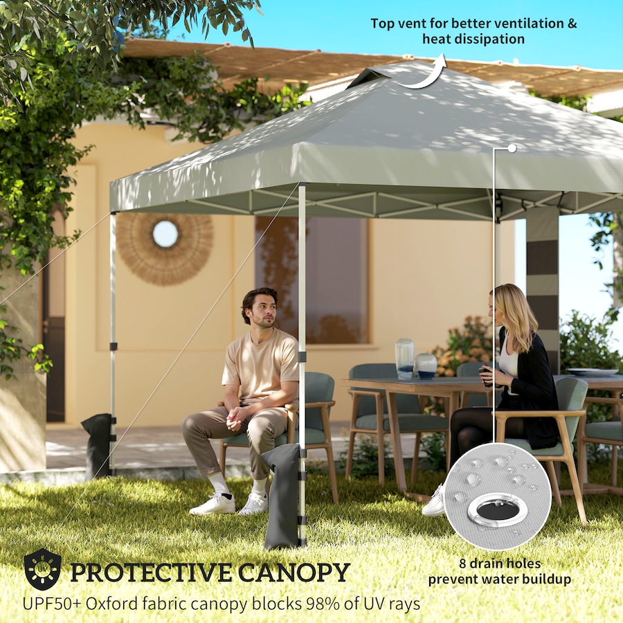 Image 980743_ALTMORE12.jpg, Product 980-743 / Price $129.99, Outsunny 9.6 x 9.6 ft Pop Up Canopy Tent with Pockets, 1-Button Push from Outsunny on TSC.ca's Home & Garden department