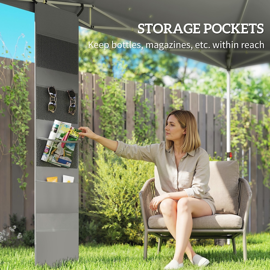 Image 980743_ALTMORE13.jpg, Product 980-743 / Price $129.99, Outsunny 9.6 x 9.6 ft Pop Up Canopy Tent with Pockets, 1-Button Push from Outsunny on TSC.ca's Home & Garden department