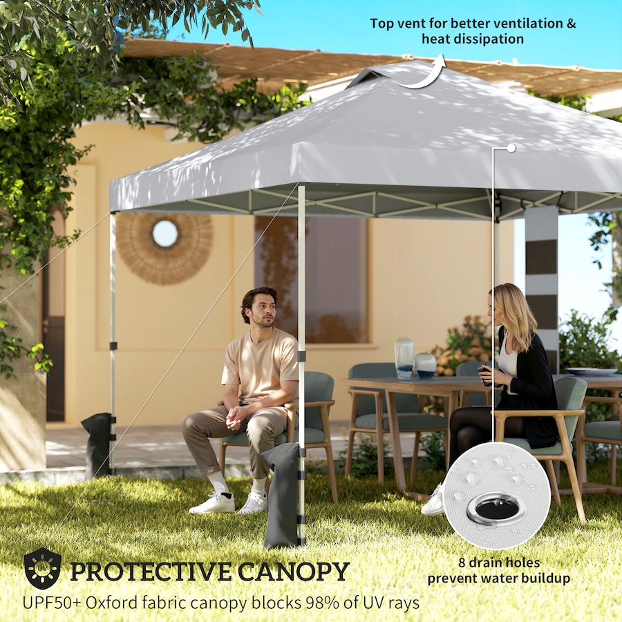 Image 980743_ALTMORE3.jpg, Product 980-743 / Price $129.99, Outsunny 9.6 x 9.6 ft Pop Up Canopy Tent with Pockets, 1-Button Push from Outsunny on TSC.ca's Home & Garden department