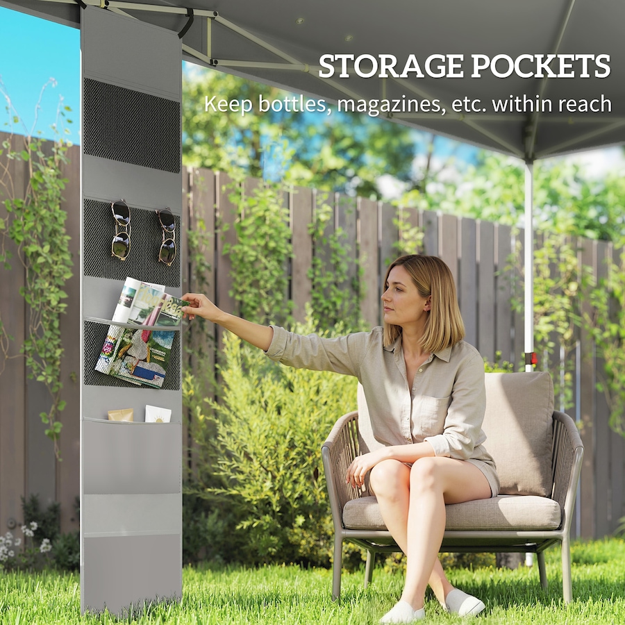 Image 980743_ALTMORE5.jpg, Product 980-743 / Price $129.99, Outsunny 9.6 x 9.6 ft Pop Up Canopy Tent with Pockets, 1-Button Push from Outsunny on TSC.ca's Home & Garden department