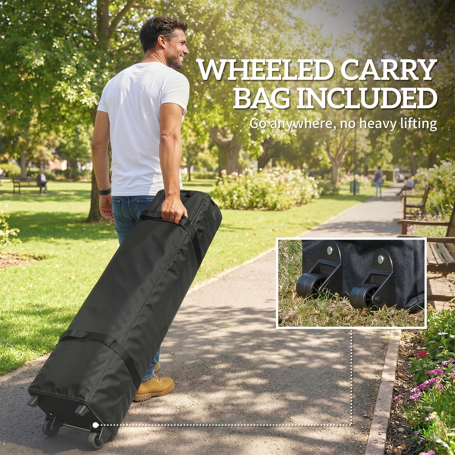 Image 980743_ALTMORE8.jpg, Product 980-743 / Price $129.99, Outsunny 9.6 x 9.6 ft Pop Up Canopy Tent with Pockets, 1-Button Push from Outsunny on TSC.ca's Home & Garden department
