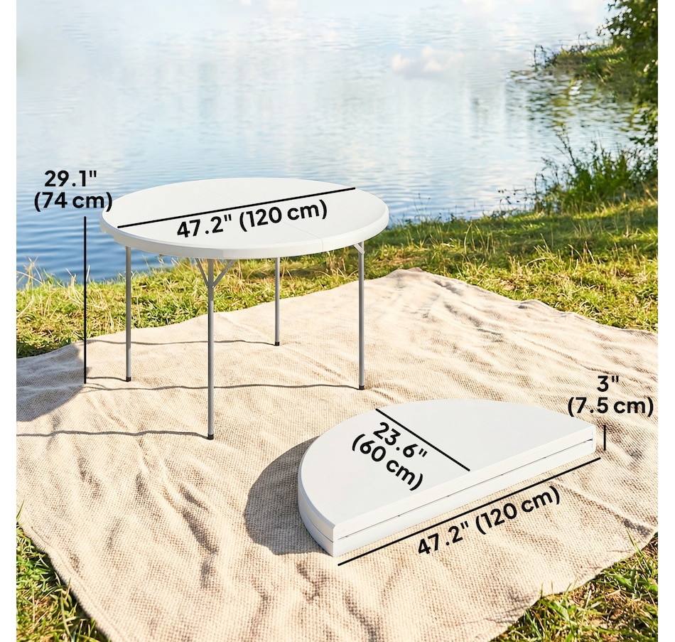 Image 980745_ALTMORE11.jpg, Product 980-745 / Price $119.99, Outsunny 4ft Folding Picnic Table with Anti-Slip Foot Pads from Outsunny on TSC.ca's Health & Fitness department