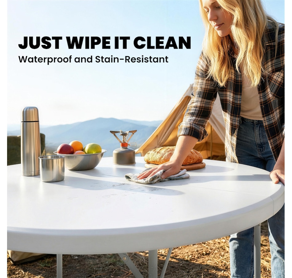 Image 980745_ALTMORE14.jpg, Product 980-745 / Price $119.99, Outsunny 4ft Folding Picnic Table with Anti-Slip Foot Pads from Outsunny on TSC.ca's Health & Fitness department
