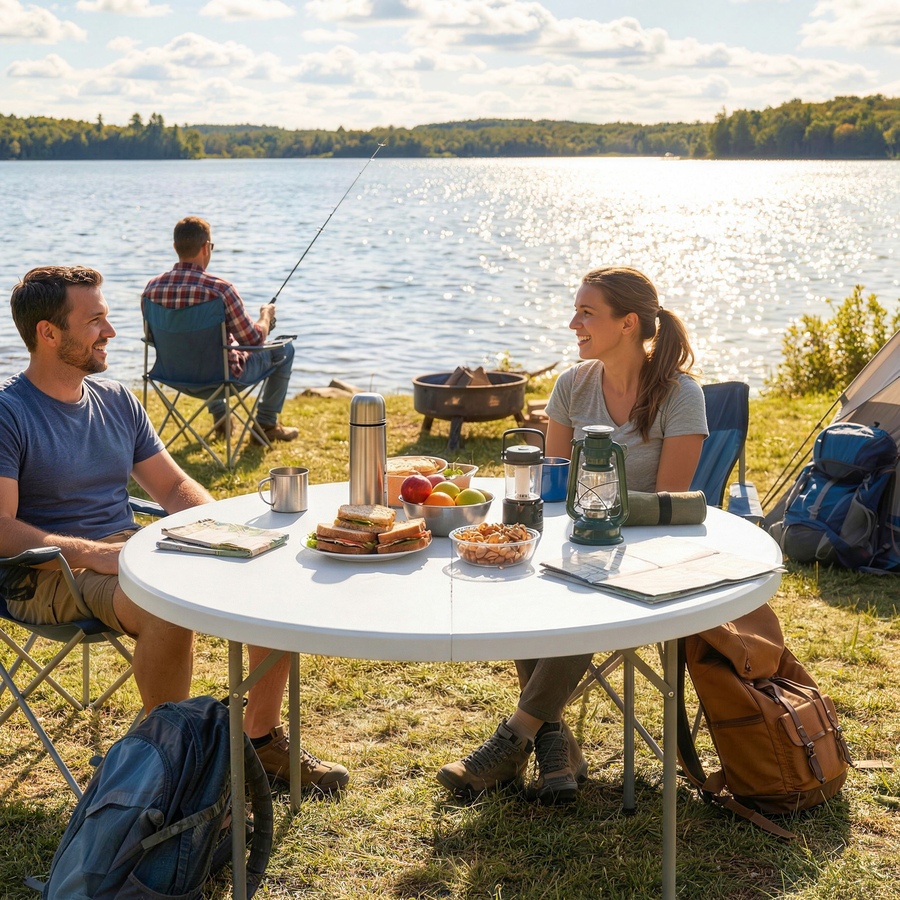 Image 980745_ALTMORE15.jpg, Product 980-745 / Price $129.99, Outsunny 4ft Folding Picnic Table with Anti-Slip Foot Pads from Outsunny on TSC.ca's Health & Fitness department