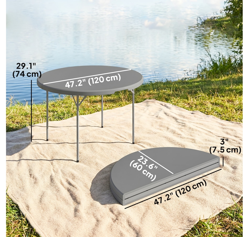 Image 980745_ALTMORE2.jpg, Product 980-745 / Price $119.99, Outsunny 4ft Folding Picnic Table with Anti-Slip Foot Pads from Outsunny on TSC.ca's Health & Fitness department