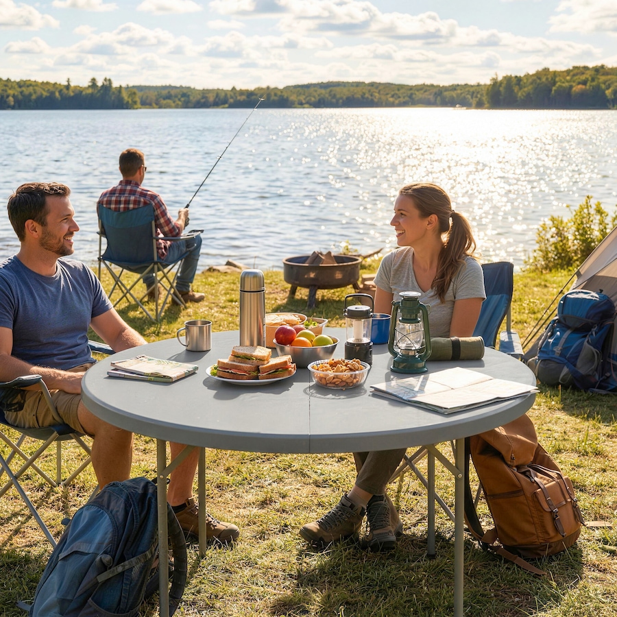 Image 980745_ALTMORE6.jpg, Product 980-745 / Price $129.99, Outsunny 4ft Folding Picnic Table with Anti-Slip Foot Pads from Outsunny on TSC.ca's Health & Fitness department