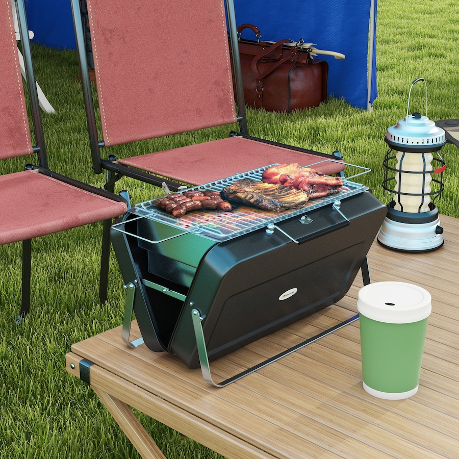 Image 980776_ALTMORE10.jpg, Product 980-776 / Price $59.99, Outsunny Portable Mini Charcoal Barbecue Grill, Folding Tabletop BBQ Grill from Outsunny on TSC.ca's department