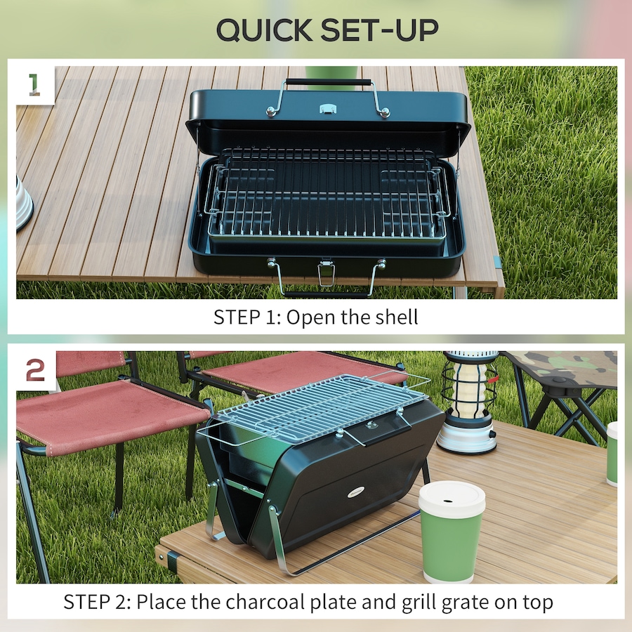Image 980776_ALTMORE13.jpg, Product 980-776 / Price $59.99, Outsunny Portable Mini Charcoal Barbecue Grill, Folding Tabletop BBQ Grill from Outsunny on TSC.ca's department