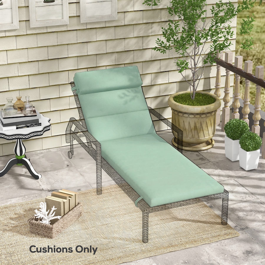 Image 980779_ALTMORE1.jpg, Product 980-779 / Price $92.99, Outsunny Outdoor Lounge Chair Cushion with Back Ties, Green from Outsunny on TSC.ca's Home & Garden department