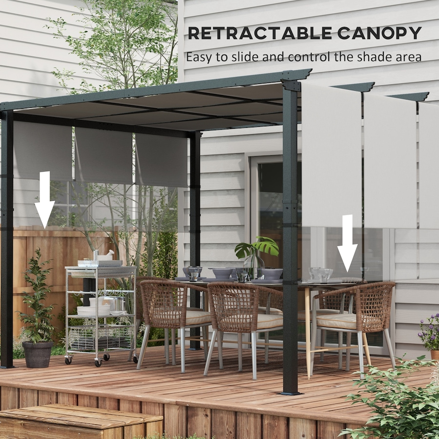 Image 980794_ALTMORE3.jpg, Product 980-794 / Price $279.99, Outsunny 10' x 12' Metal Pergola with Retractable Canopy for Patio, Deck from Outsunny on TSC.ca's Home & Garden department