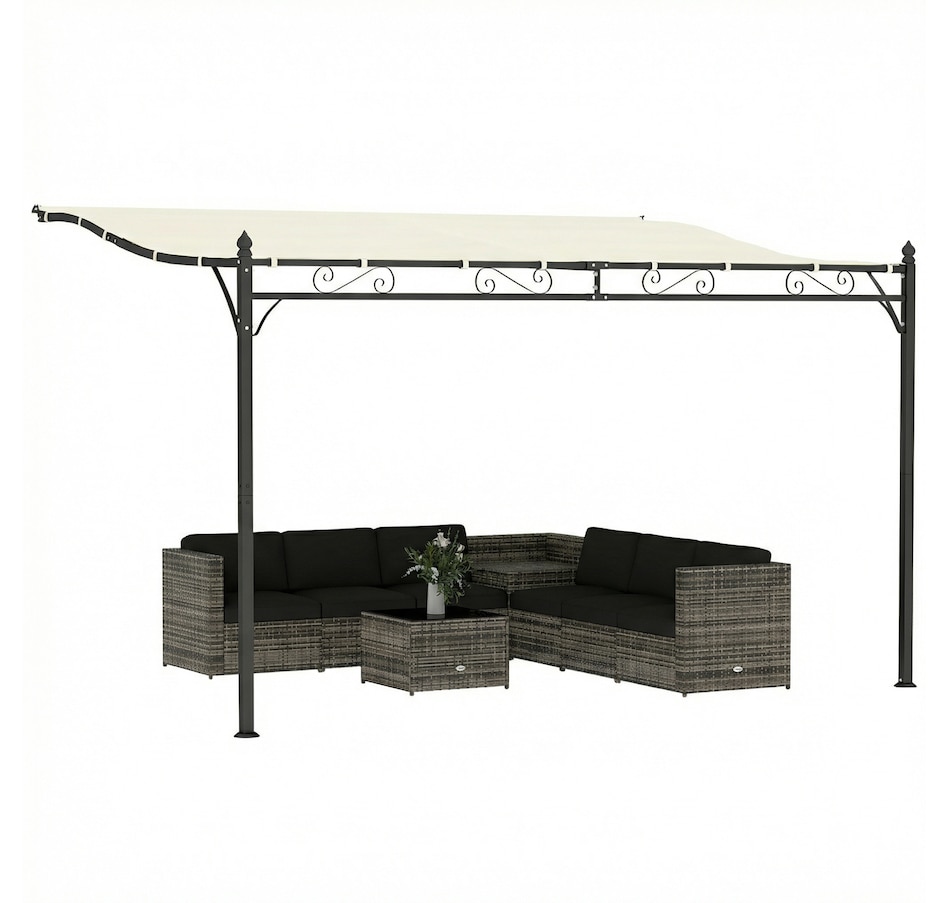 Image 980796.jpg, Product 980-796 / Price $143.99, Outsunny 11.5' x 8.2' Outdoor Pergola, Lean to Pergola, Cream White from Outsunny on TSC.ca's Home & Garden department