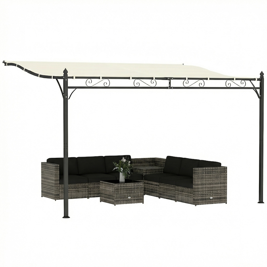 Image 980796.jpg, Product 980-796 / Price $157.99, Outsunny 11.5' x 8.2' Outdoor Pergola, Lean to Pergola, Cream White from Outsunny on TSC.ca's Home & Garden department